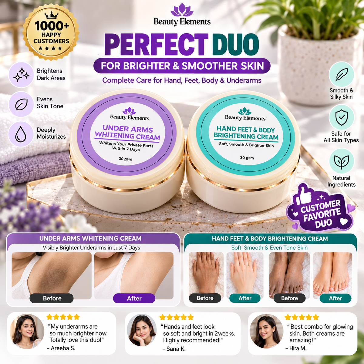 UNDER ARMS + HAND FEET & BODY CREAM