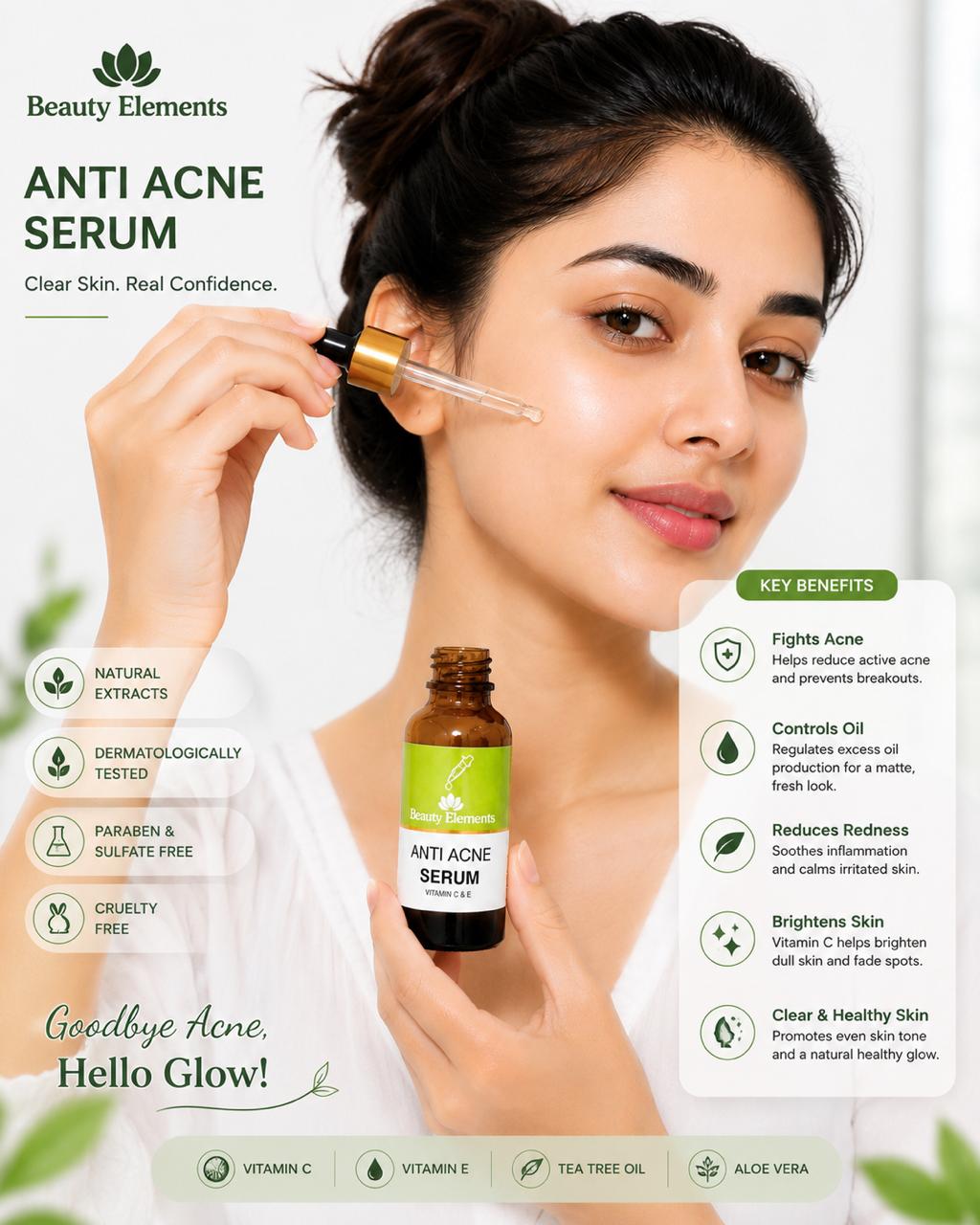 ANTI ACNE SERUM VITAMIN C & E / REMOVE ACNE 100%